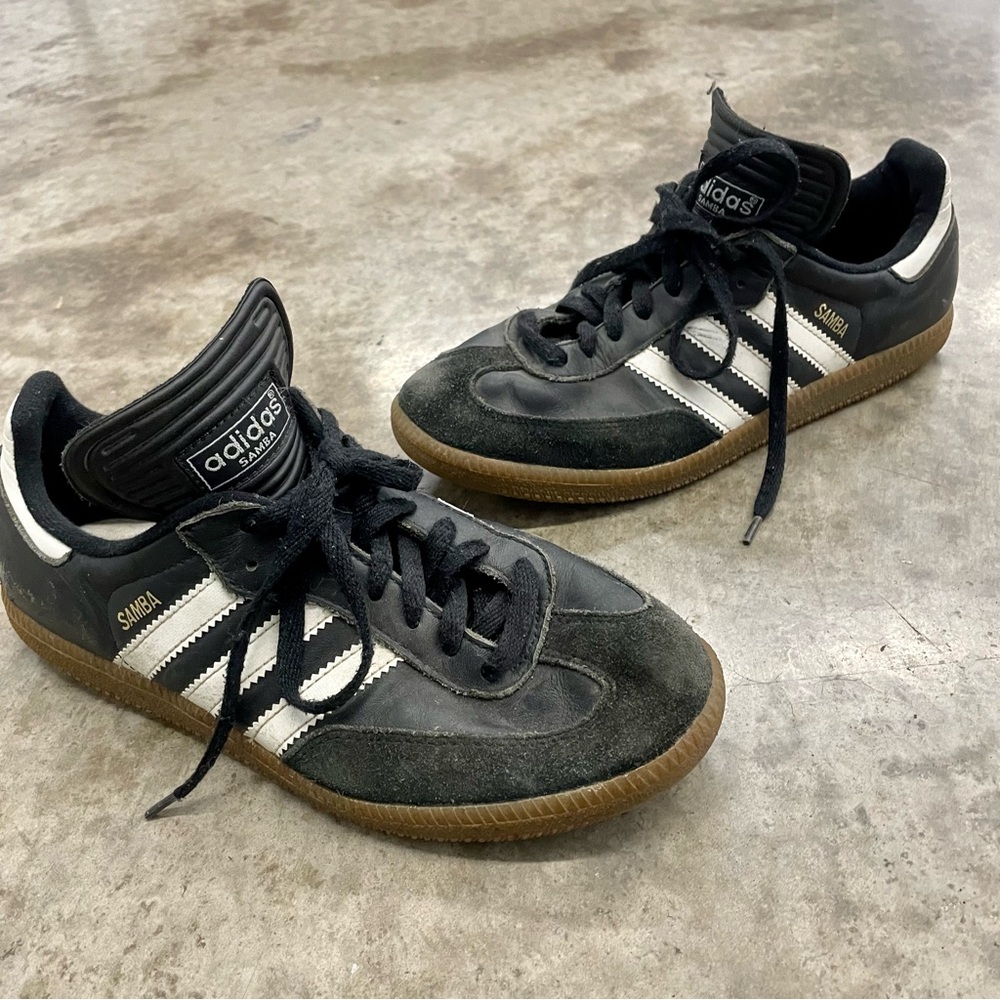 Adidas Samba OG Classic Black Leather Suede Gum Soles Men's Size 8 Streetwear
